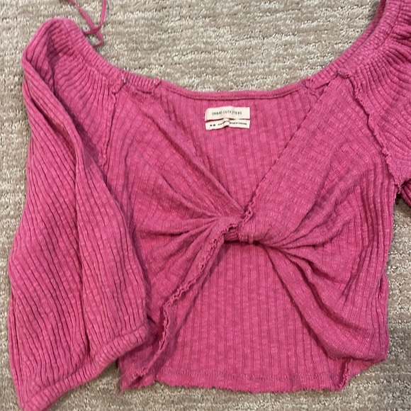 Urban Outfitters Pink Knotted Crop Top Size M - Picture 3 of 5